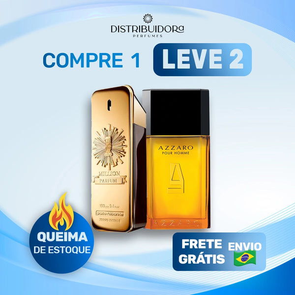 2 Perfumes Masculinos (100ml) - 1 Million | Azzaro Pour Homme | (7 Anos Distribuidora)